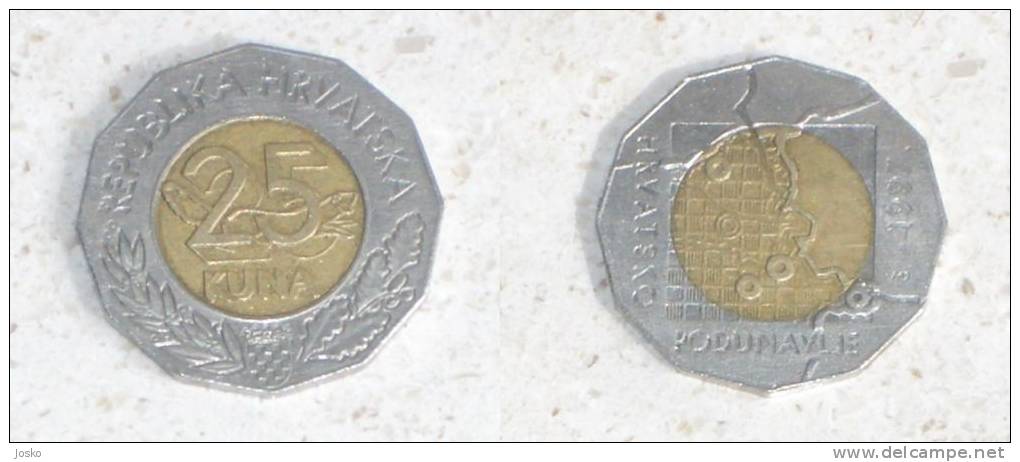 25 KUNA - Danube Border Region  (1997) * Croatia * Bi-metallic Bimétallique Bimetalica Bimetallica Coin Monnaie Monete - Croatia