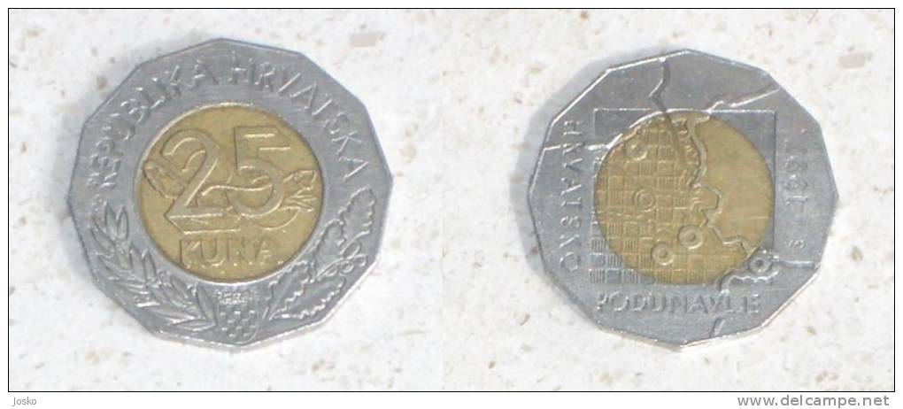 25 KUNA - Danube Border Region  (1997) * Croatia * Bi-metallic Bimétallique Bimetalica Bimetallica Coin Monnaie Monete - Croacia