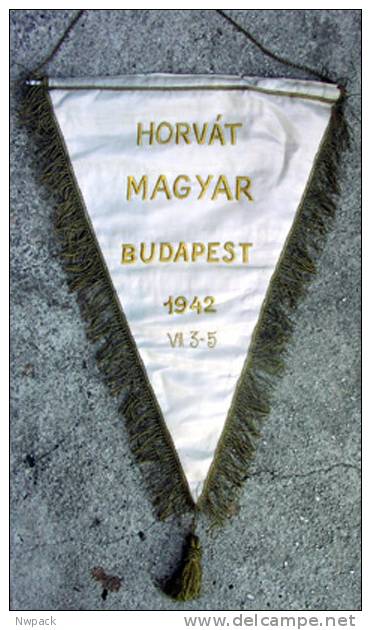 LAWN TENNIS - WWII -  Match:  Croatia - Hungary, 3-5 VI 1942. In Budapest - Captain Flag Pennant  - UNIQUE - Other & Unclassified