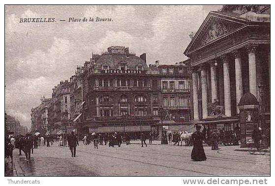 BRUSSEL BRUXELLES PLACE DE LA BOURSE  TRAM A CHEVAL ANIMATION - Lanen, Boulevards