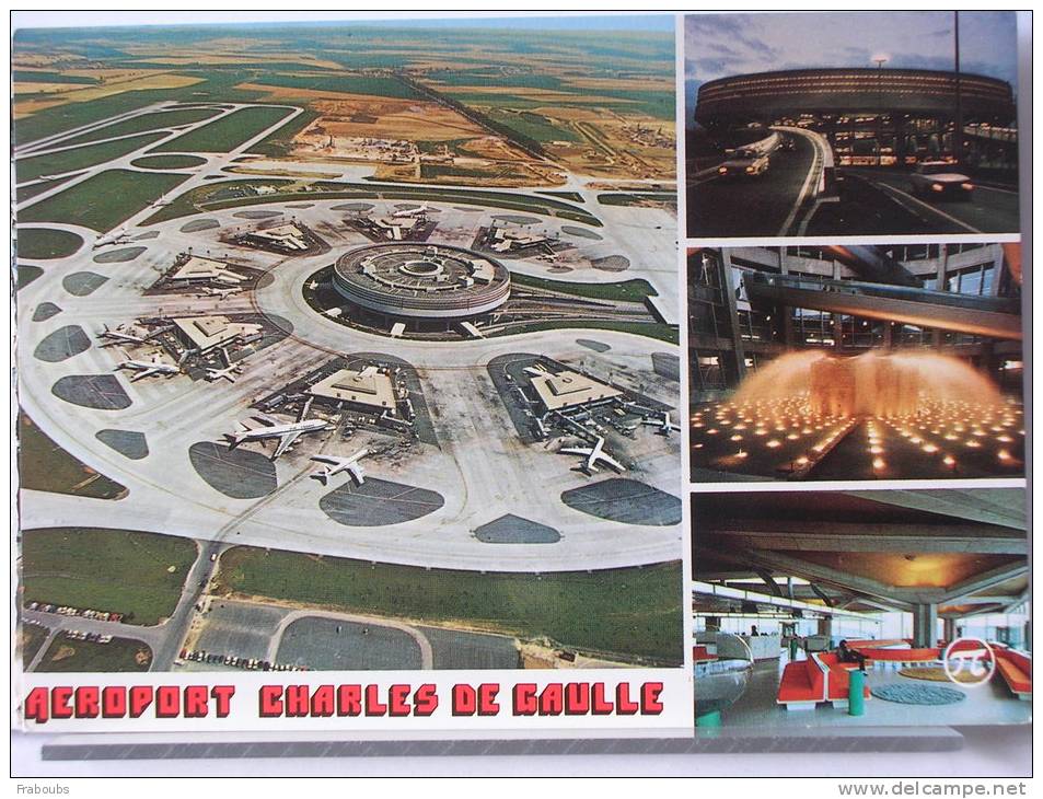 (95) - AEROPORT CHARLES DE GAULLE - VUE AERIENNE - L'AEROGARE DE NUIT - TUBES DE TRANSFERT - VUE INT. D'UN SATELLITE - Paris Airports