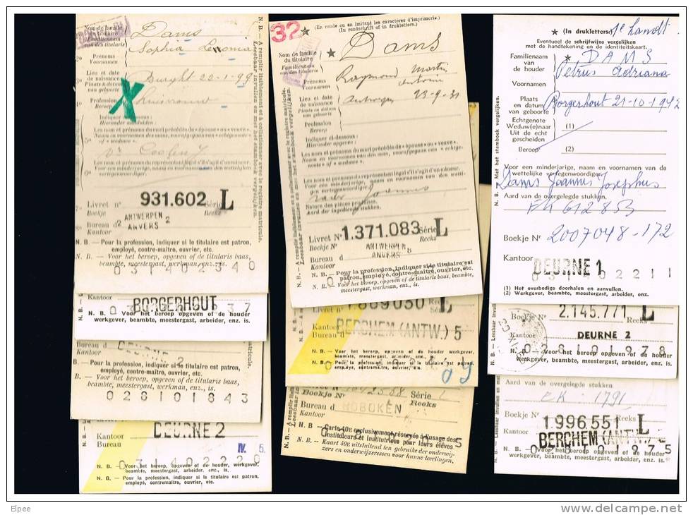 A010 - 10 Cartes D´ouverture De Livrets D´épargne Avec Griffe Du Bureau Et Cachet Oblitérant Au Verso - Linear Postmarks