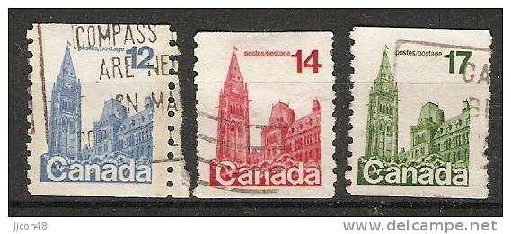 Canada  1977 -86  Difinitives: Parliament  (o) Coil Stamps - Francobolli In Bobina