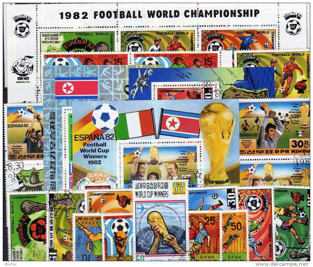 Fußball WM Argentinien Spanien Italien 1990 Korea Großes Lot O über 100€ Blocks ZD Kleinbogen Sets Soccer Sheet Of Corea - Kilowaar (min. 1000 Zegels)