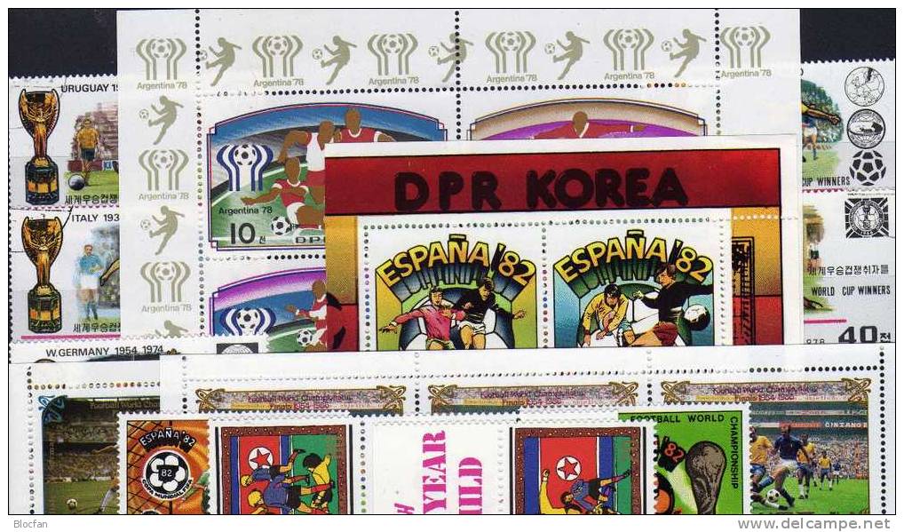 Fußball WM Argentinien Spanien Italien 1990 Korea Großes Lot O über 100€ Blocks ZD Kleinbogen Sets Soccer Sheet Of Corea - Kilowaar (min. 1000 Zegels)