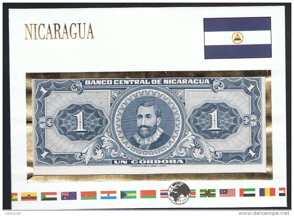 NICARAGUA - Sobre Con Billete 1 Cordoba - Nicaragua