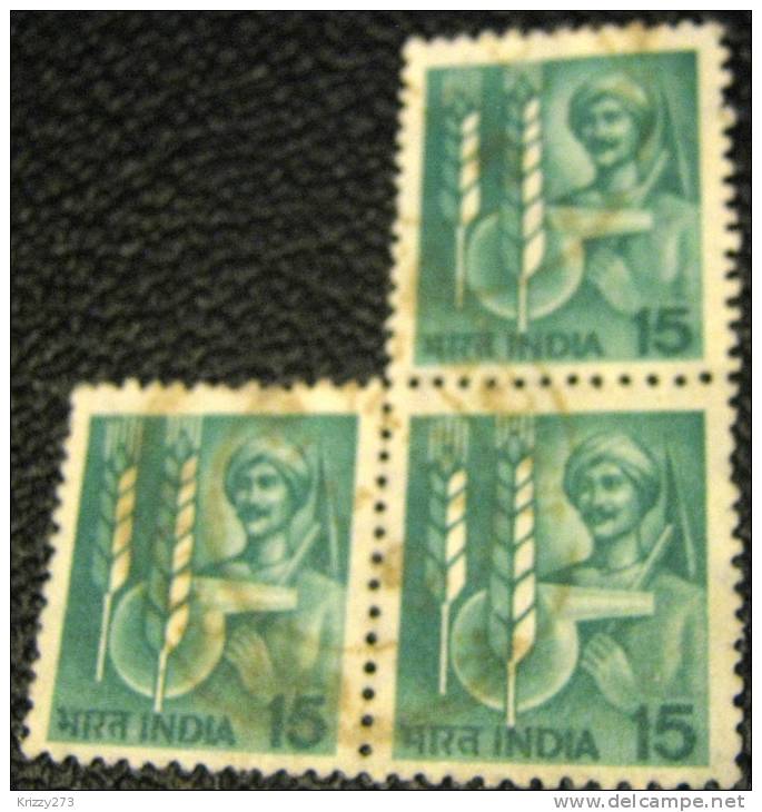 India 1980 Agriculture 15 X3 - Used - Oblitérés