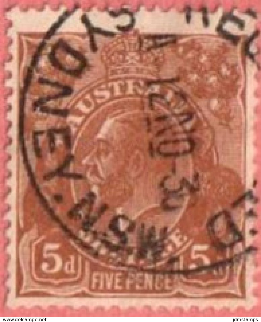 AUS SC #75  1929 King George  V  ("SYDNEY N.S.W. / RE[GISTER]ED / 12 NO 36"), CV $7.00 - Gebraucht