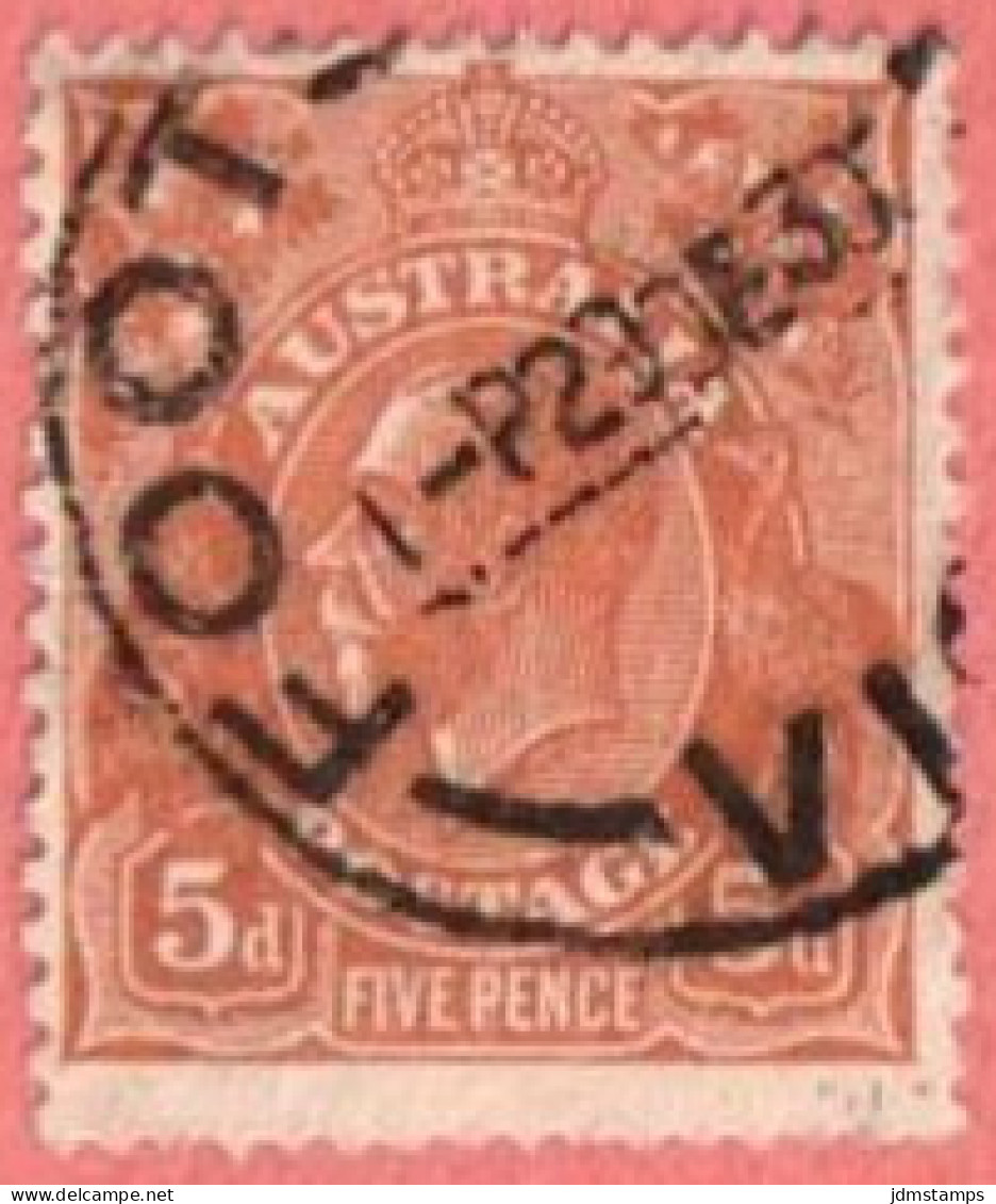 AUS SC #75  1929 King George  V  ("FOOT... VI[C] / 29 DE 30") W/some Nibbed Perfs @ B, CV $7.00 - Used Stamps