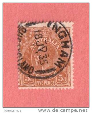 AUS SC #75  1929 King George  V  W/SON ("INGHAM QUEENSLAND / 18 JL 35"), CV $14.00 - Used Stamps