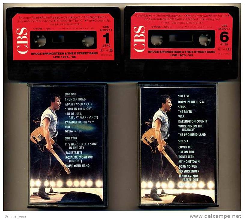 2 X Musikcasetten (MC)  Bruce Springsteen & The E Street Band - Live / 1975-85 CBS (1984) - Audiokassetten