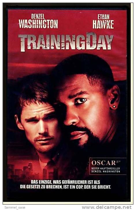 VHS Video  ,  TrainingDay  -  Mit Ethan Hawke , Denzel Washington - Von 2001 - Action, Aventure