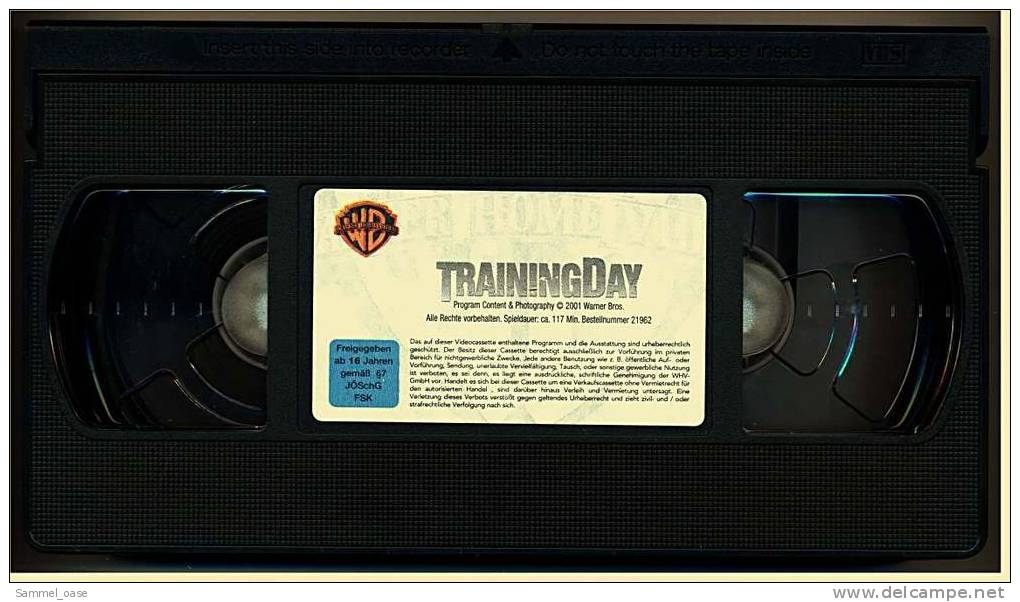 VHS Video  ,  TrainingDay  -  Mit Ethan Hawke , Denzel Washington - Von 2001 - Action, Aventure