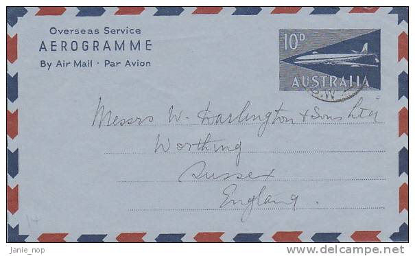 Australia 1960 A14 10d Jet Overseas Service Used Aerogramme - Aérogrammes