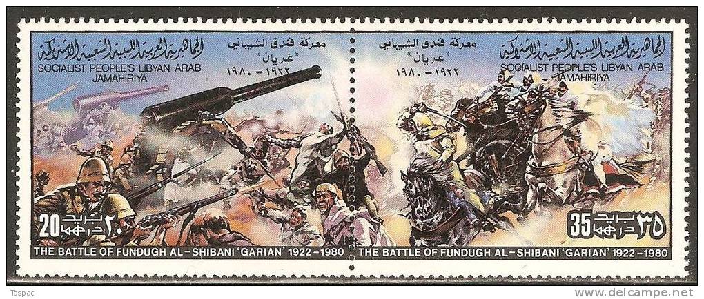 1980 Mi# 817-818 ** MNH - Pair - Battle Of Fundugh Al-Shiban - Libië