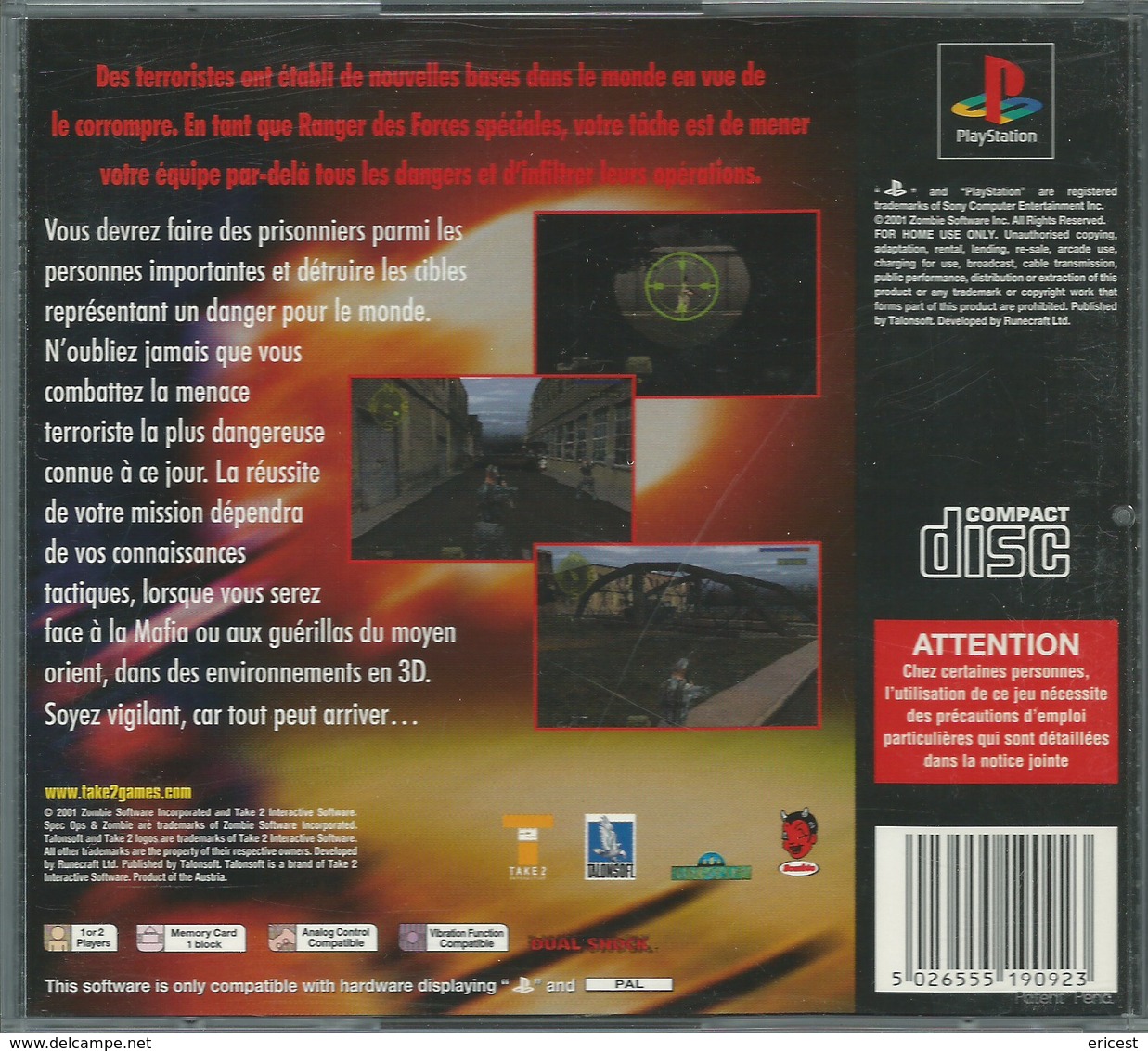- JEU PS1 SPEC OPS : COVER ASSAULT - Playstation