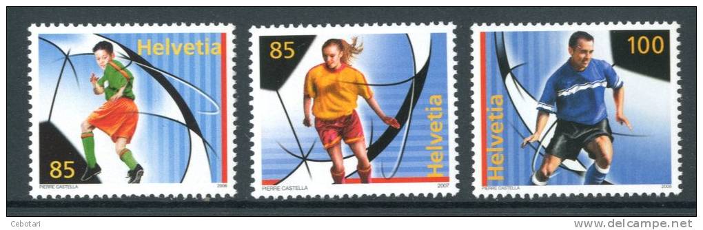 SVIZZERA / HELVETIA 2006/07/08** - Calcio "Juniores"-"Femminile"-"Attivo" - 3 Val. MNH Come Da Scansione - Altri & Non Classificati