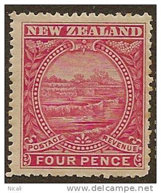 NZ 1898 4d Pink Terraces P15 SG 252b HM XZZ34 - Nuevos