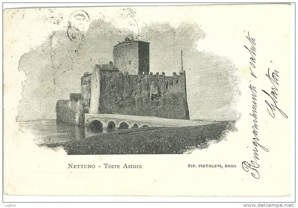 CARTOLINA - NETTUNO - TORRE ASTURA  - VIAGGIATA NEL 1901 - Panoramische Zichten, Meerdere Zichten