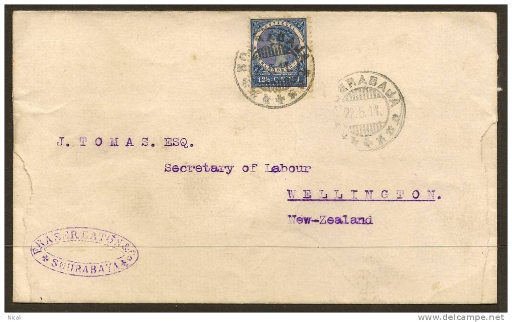 Destination Mail 1911 Netherlands Indies -NZ #EE12 - Cartas & Documentos