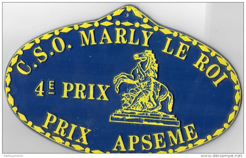 PLAQUE PUBLICITAIRE  COURSE HIPPIQUE  4e PRIX APSEME  CSO Marly Le Roi - Sport