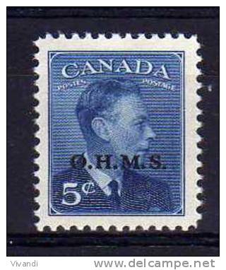 Canada - 1949 - 5 Cents Official (Overprinted OHMS) - MH - Overprinted