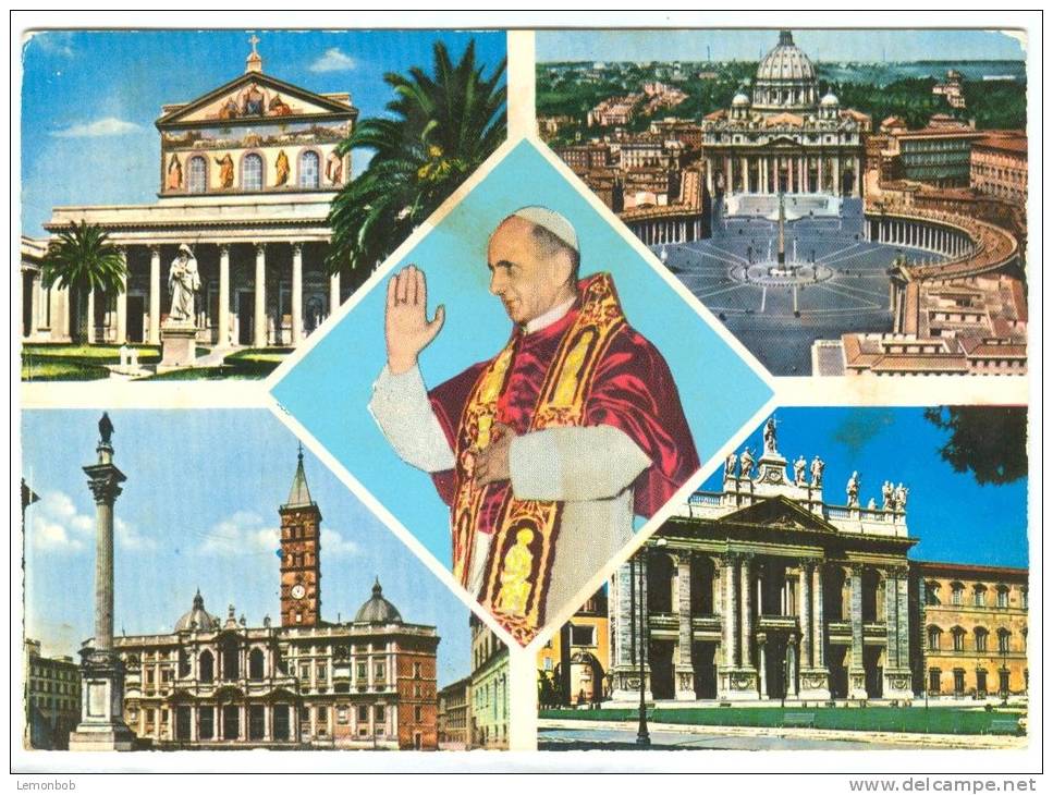 Italy, Rome, Roma, La Quattro Basiliche, Pope Paul VI, 1963 Used Postcard [13777] - San Pietro