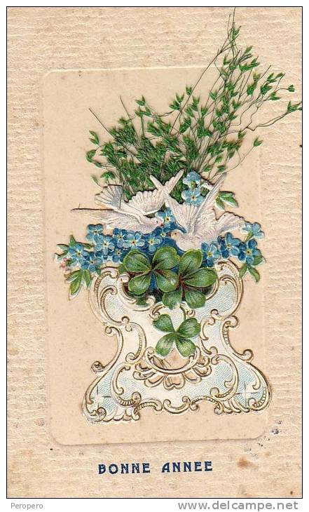 AK MATERIALKARTEN VÖGEL BLUMEN Pappe Und Kunststoff Zweigen KLEE , OLD POSTCARD 1906 - Sonstige & Ohne Zuordnung