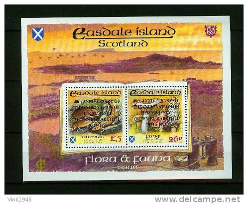 LABEL - Easdale 1993 40th Anniversary Of Coronation Overprinted In Black, MNH /Postfris(D1590 - Fantasie Vignetten