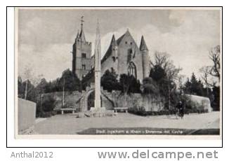 Ingelheim Rhein Ehrenmal Mit Kirche Fahrrad Sw Kleinformat 50er - Ingelheim