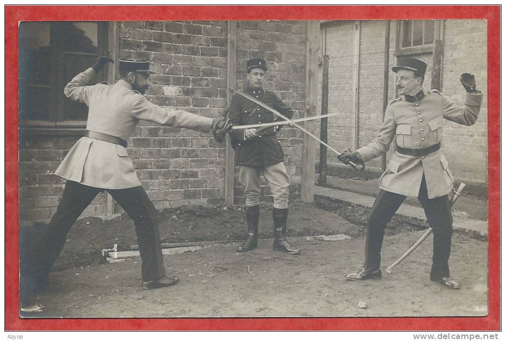 Escrime - Carte Photo - Militaires Français - Schermen