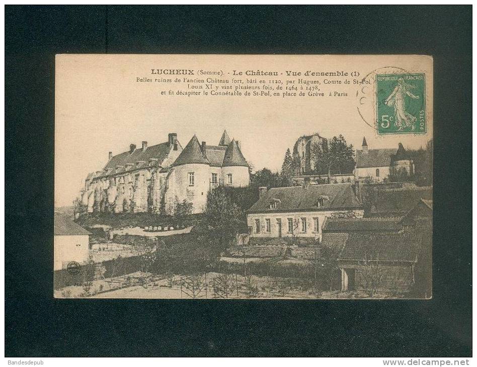 Lucheux (80) - Le Chateau -Vue D' Ensemble - Belles  Ruines De L´ancien Chateau Fort (éditeur Jacquiot) - Lucheux