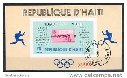 JO68/E2 - HAÏTI BF 26/27A Obl. Jeux Olympiques De Mexico 1968 - Haiti