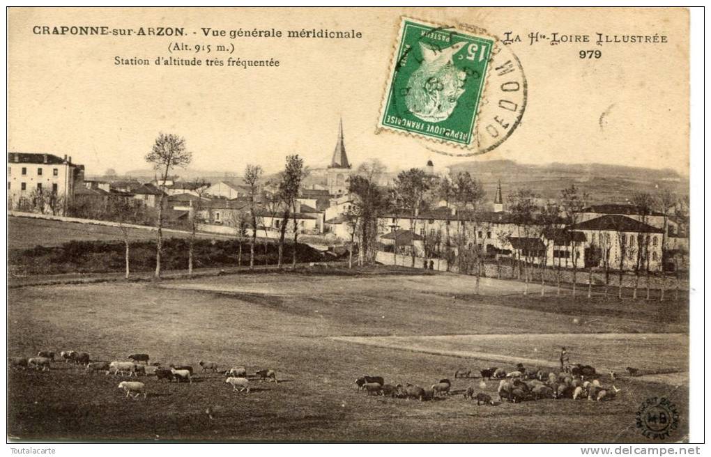 CPA 43 CRAPONNE SUR ARZON VUE GÉNÉRALE MÉRIDIONALE 1905 - Craponne Sur Arzon