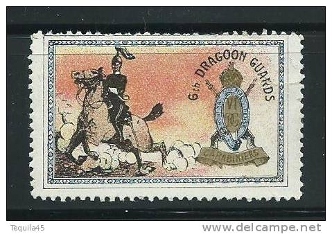 VIGNETTE France ENGLAND Delandre 6 Th Dragoon Guards Wwi Ww1 Poster Stamp Cinderella 1914 1918 - Rotes Kreuz