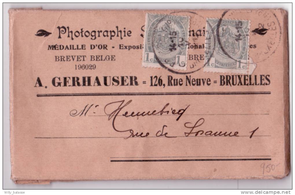 Envel. Photographies Affr. N°81 X2 De BRUXELLES (ND)/1912 (126 Rue Neuve) Pour Ev. Affrt à 2c - 1830-1849 (Belgica Independiente)
