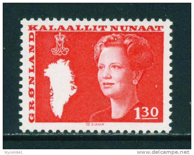 GREENLAND - 1980 Queen Margrethe And Map Of Greenland 1k30 Mounted Mint - Nuovi