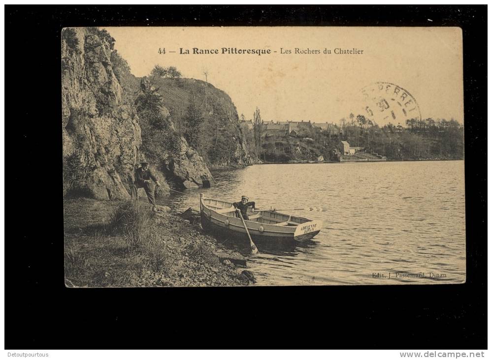 LE CHATELLIER Ille Et Vilaine 35 : Les Rochers Du Chatelier Rance Pittoresque Barque Adrienne Dinan - Le Châtellier