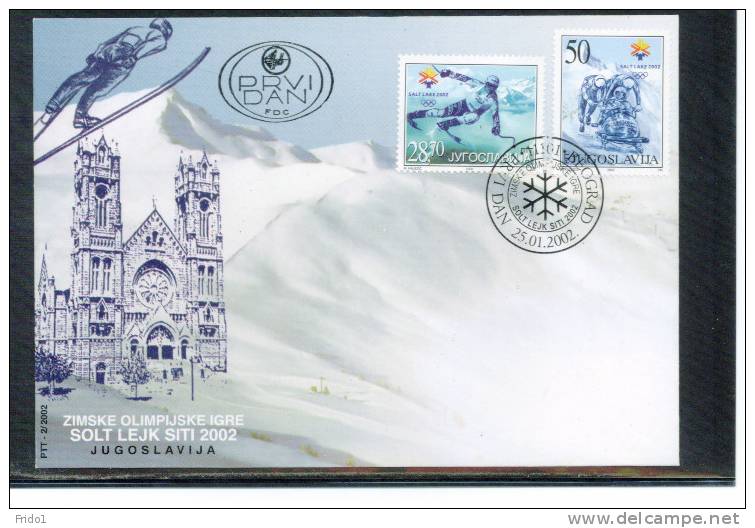 Jugoslawien / Yugoslavia / Yougoslavie 2002 Olympic Games Salt Lake City FDC - Hiver 2002: Salt Lake City