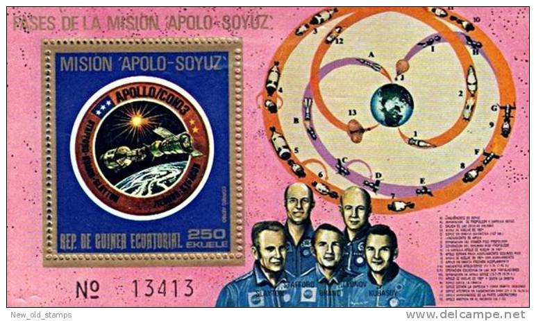 Equatorial Guinea 1975 Apollo-Soyuz Space S/S MNH - Sud America