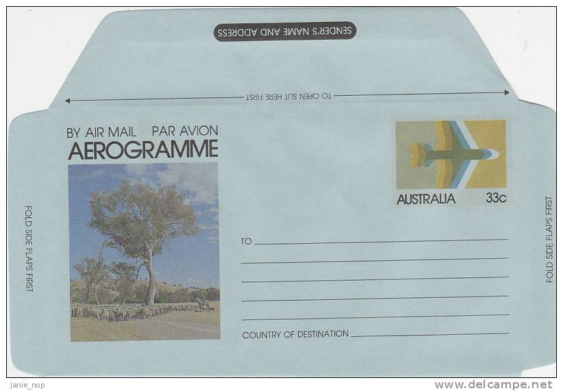 Australia 1981 A 54 33c Mob Of  Sheep Aerogramme - Aérogrammes