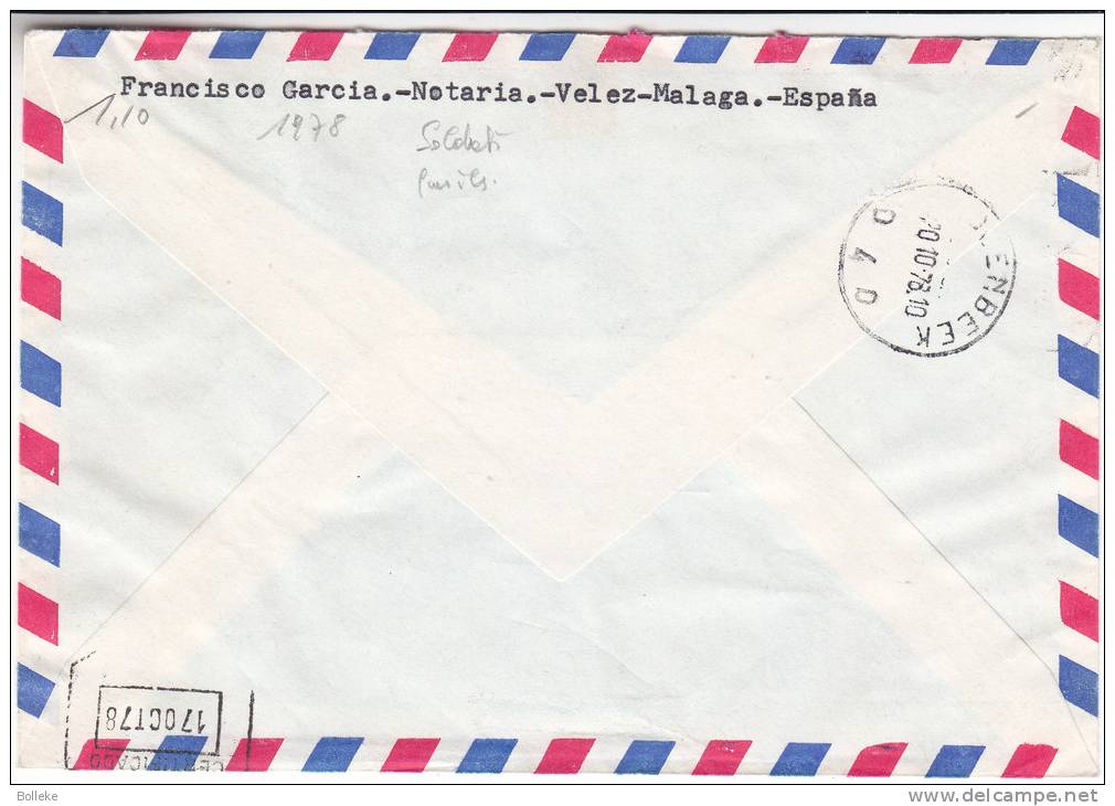 Soldats - Fusils - Espagne - Lettre Recommandée De 1978 - Oblitération Molenbeek - Lettres & Documents