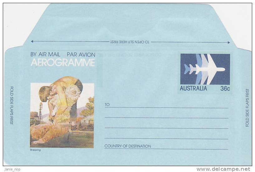 Australia 1982 A 57 Shearing 36c Aerogramme - Aérogrammes