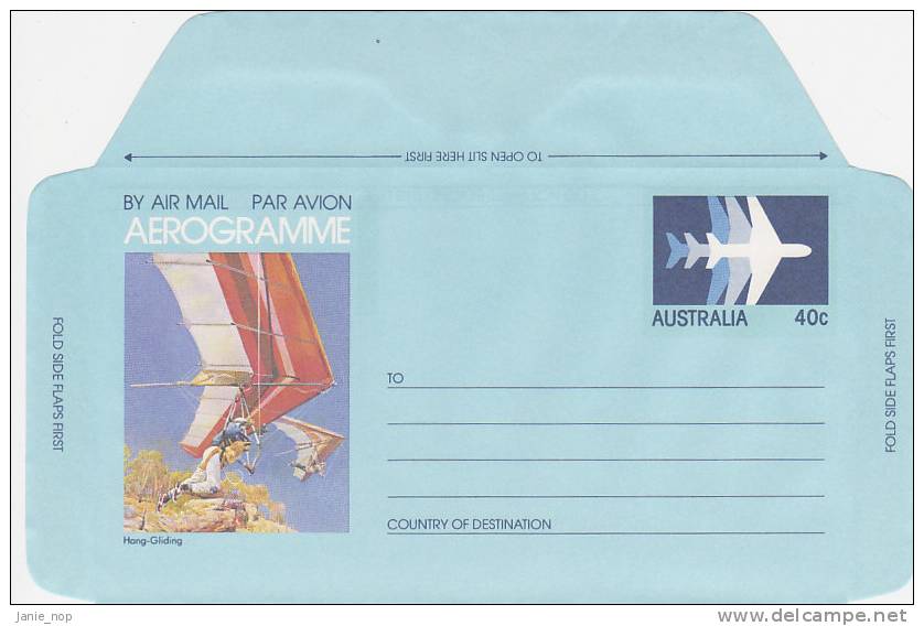 Australia 1983 A 63 Hang Gliding 40c Aerogramme - Aérogrammes