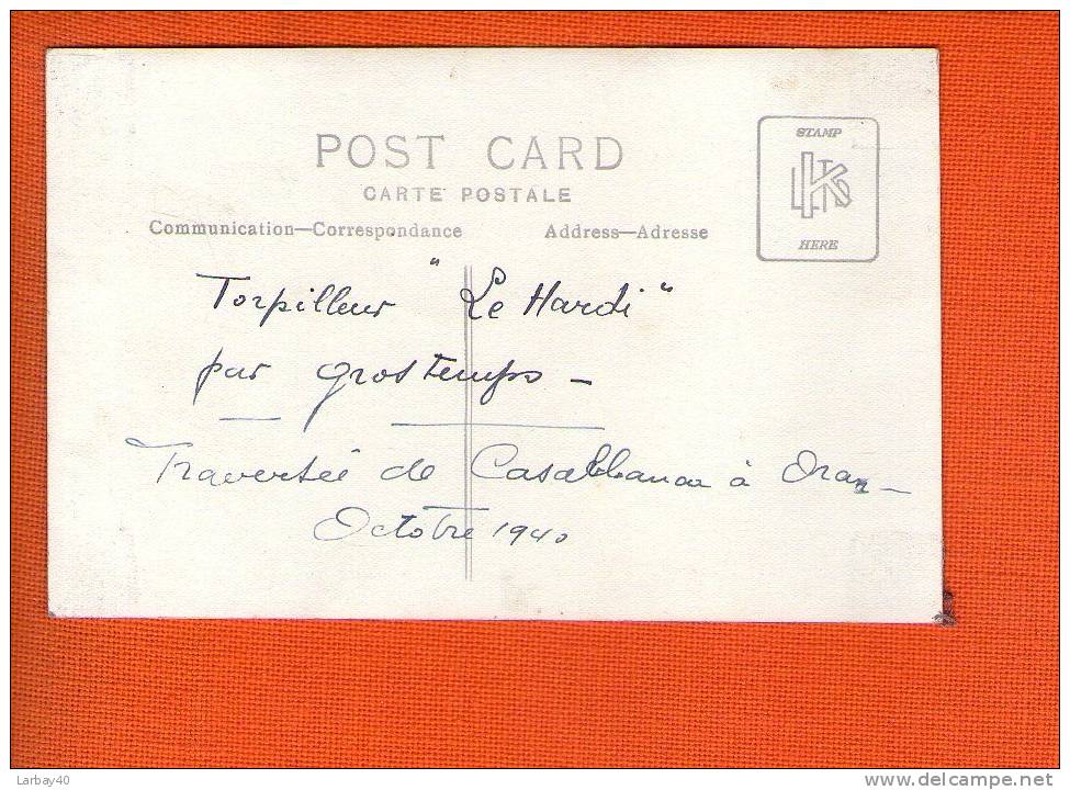 1 Cpa Torpilleur Le Hardi Par Gros Temps Octobre 1940 - War 1939-45