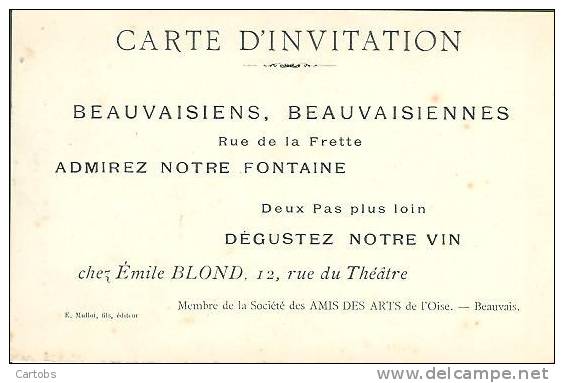 60 BEAUVAIS Carte D'invitation - Beauvais