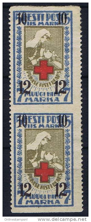 Eesti, Estland Mi 61  Uw, Waagerecht Ungezähnt, Hor. Imperforated, As Pair , 1x MNH/**, 1x MH/*, RRR, 1 X Signed - Estland