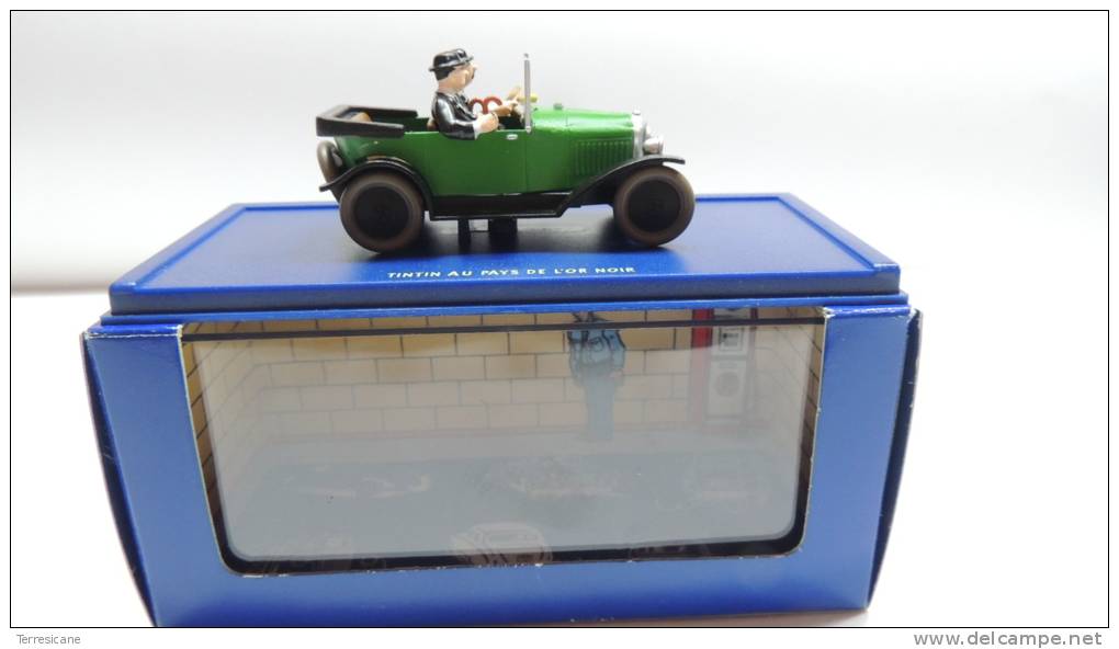 TINTIN CAR VOITURE REF ATLAS 17 BLACK GOLD PAYS OR NOIR CITROEN 5 HP  BOX SEE PHOTO - Tintin