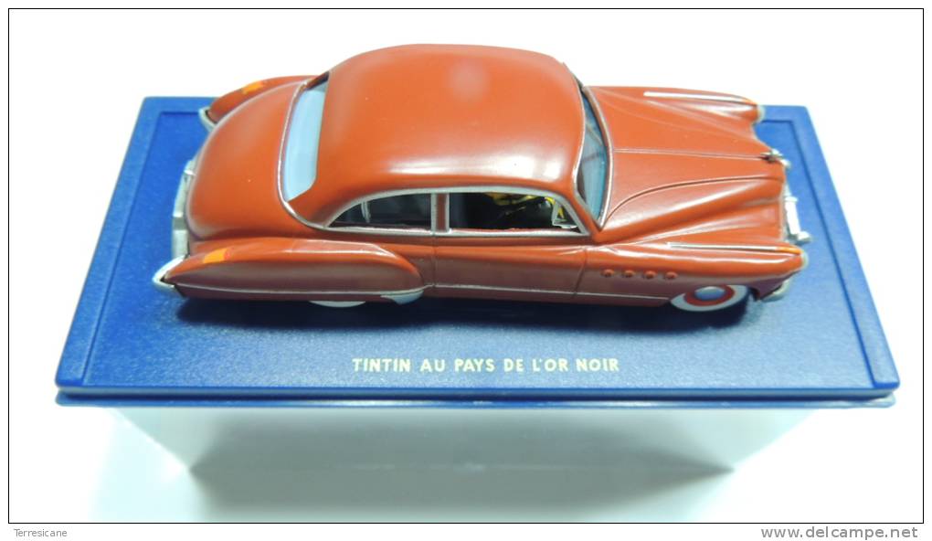 TINTIN CAR VOITURE REF ATLAS 10 BLACK GOLD PAYS OR NOIR BUICK  NO BOX SEE PHOTO - Tintin