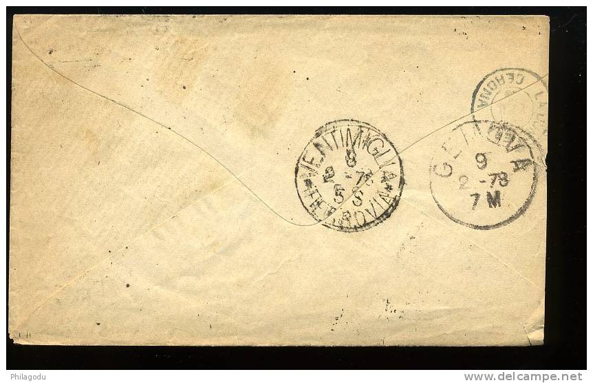 Lettre Vers GENOVA  Février 1879 - Lettres & Documents